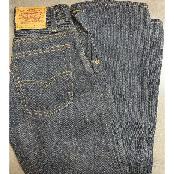 Vintage Levis 701 Rider Jeans Womens 25/33 Button Fly Made USA Rigid Denim 90s - Picture 1 of 16